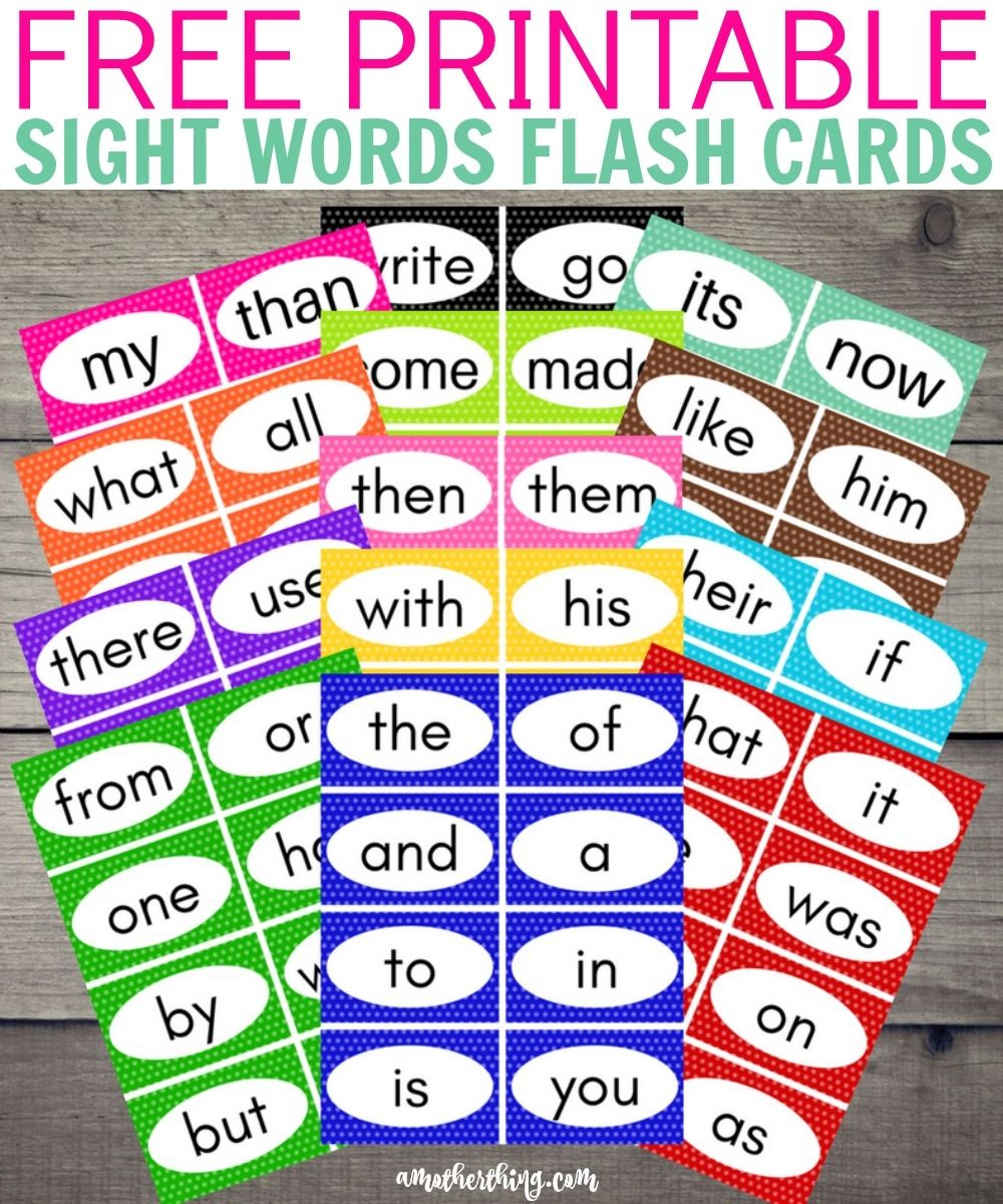 Free Printable Sight Word Flash Cards with regard to Free Printable Sight Words Flash Cards For Kindergarten