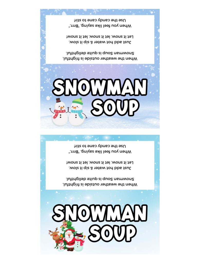 Free Printable Snowman Soup Bag Topper | Baking You Happier pertaining to Snowman Soup Free Printable Bag Toppers