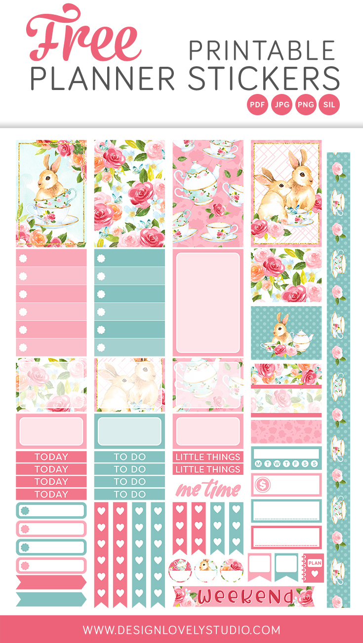 Free Printable Spring Planner Stickers — Design Lovely Studio with Free Printable Stickers For Planner