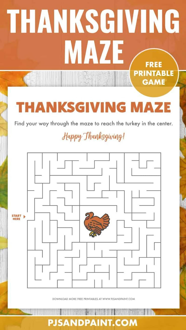 Free Printable Thanksgiving Maze - Thanksgiving Games And Activities intended for Free Printable Thanksgiving Mazes