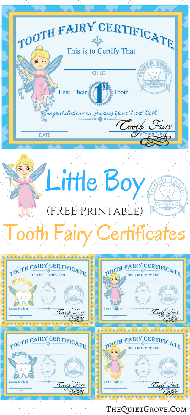 Free Printable Tooth Fairy Certificates ⋆ The Quiet Grove for Free Printable Tooth Fairy Certificate