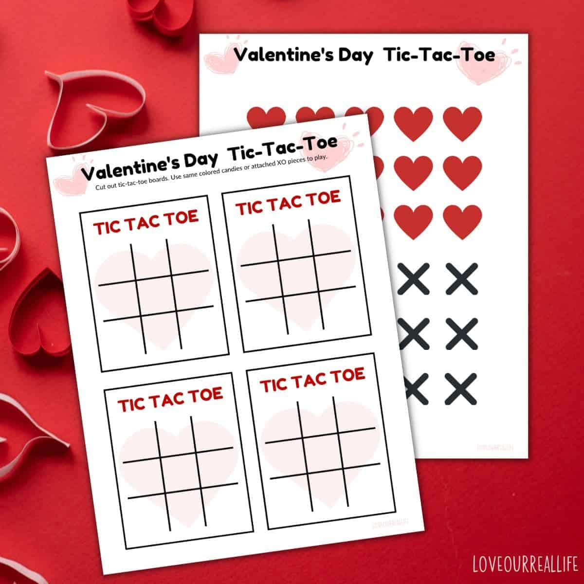 Free Printable Valentine Tic Tac Toe Cards ⋆ Love Our Real Life throughout Valentine Tic Tac Toe Free Printable