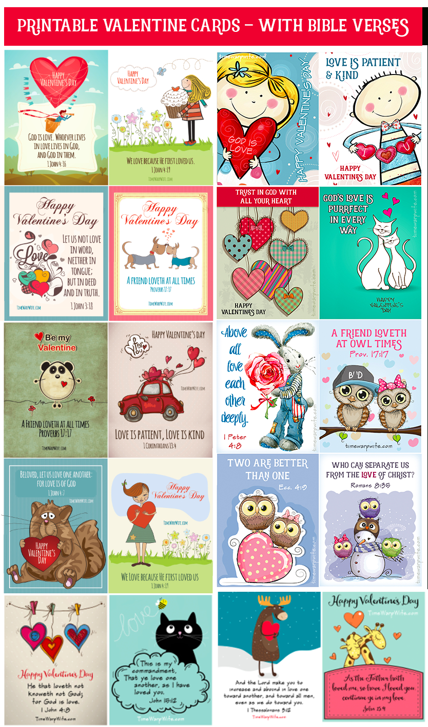 Free Printable Valentine&amp;#039;S - With Bible Verses - Time-Warp Wife inside Free Printable Christian Valentines