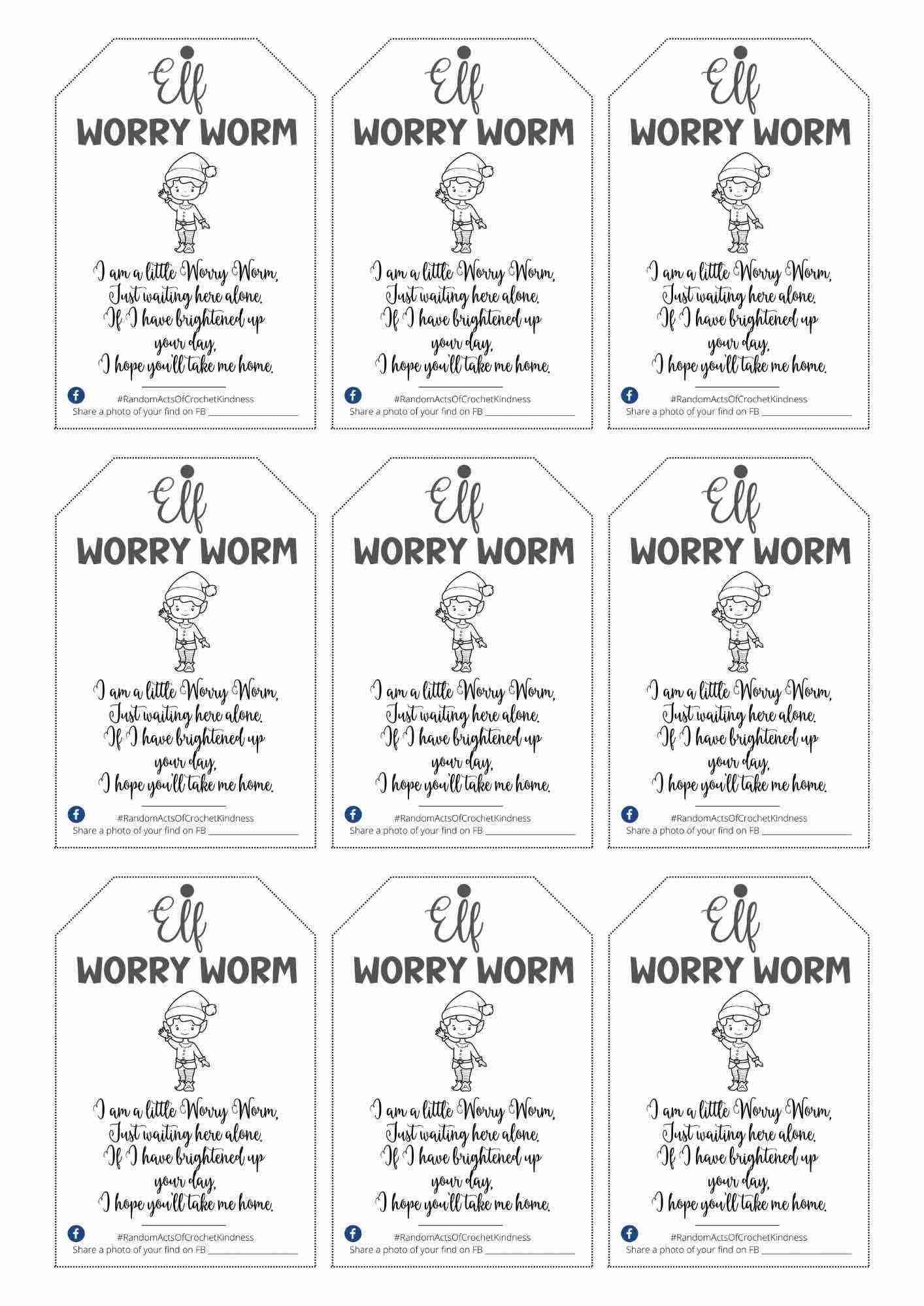 Free Printable Worry Worm Tags - Printable Party Favors within Worry Worm Poem Free Printable
