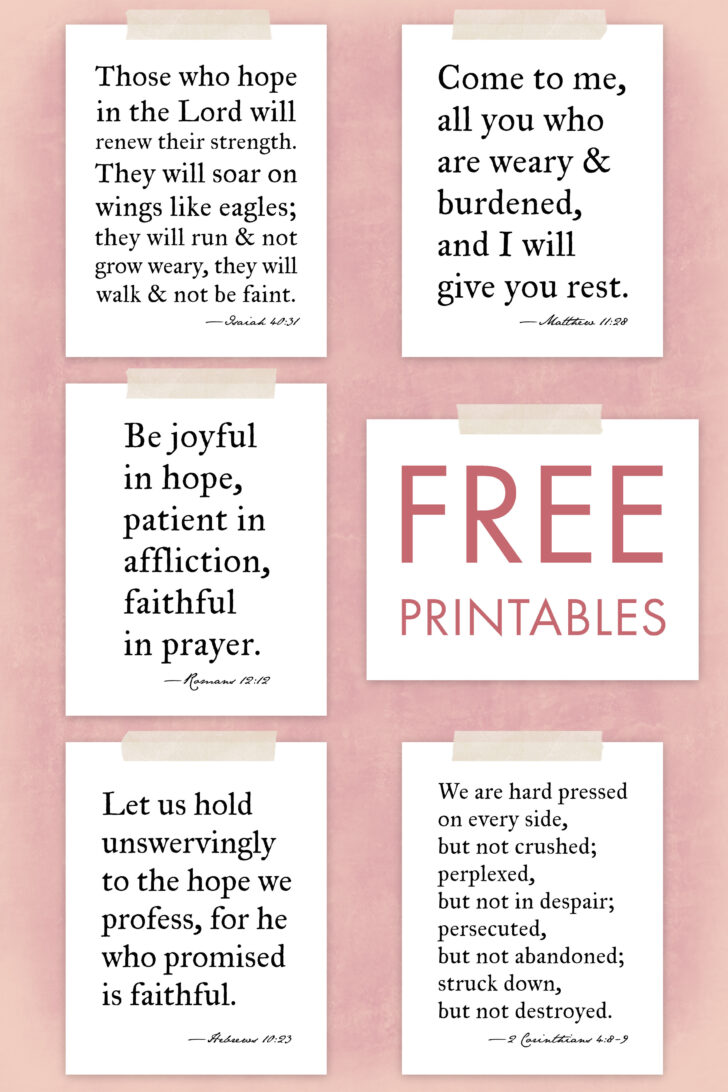 Bible Verse Printables Free