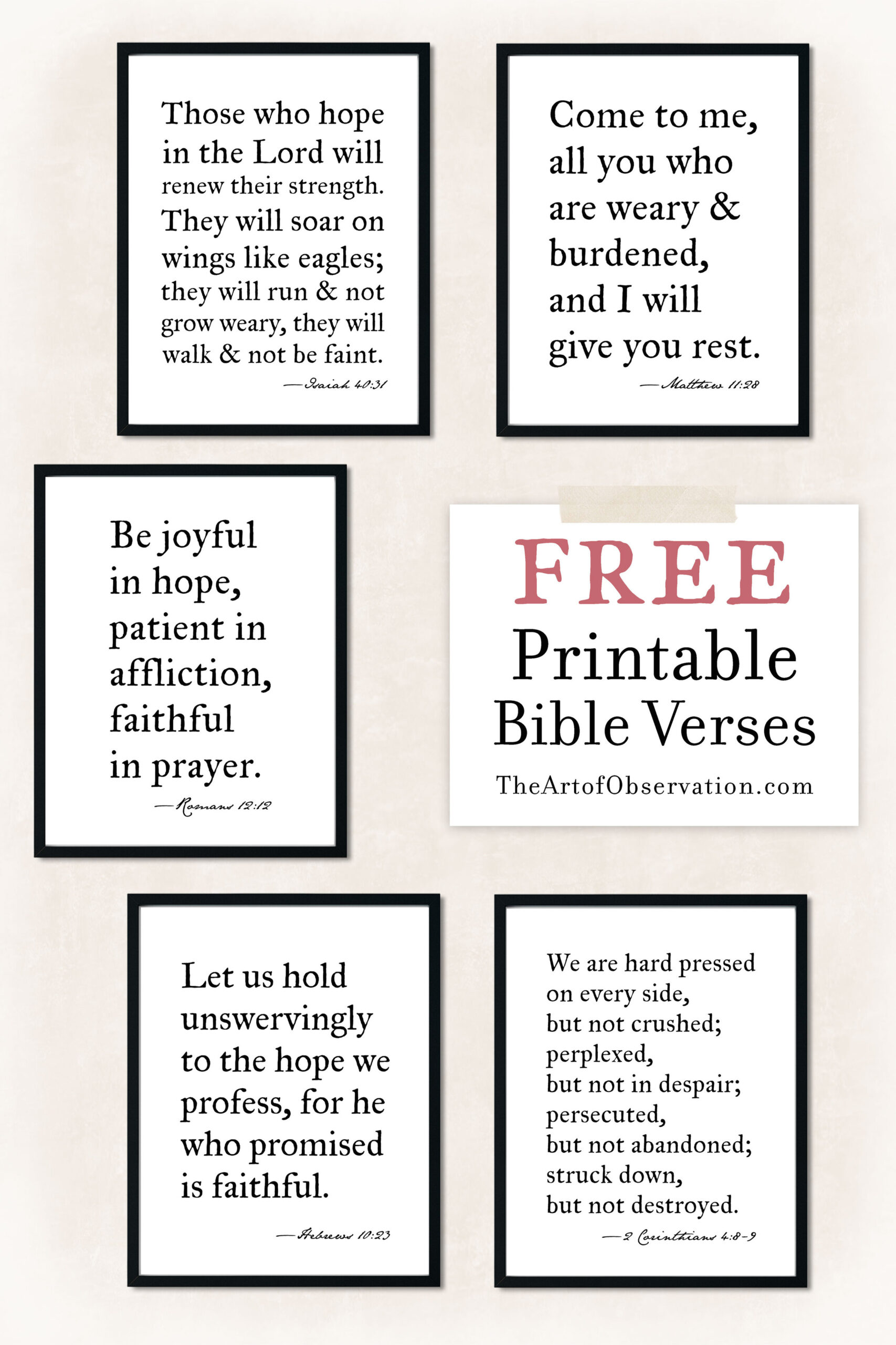 Free Printables: Bible Verse Wall Art — The Art Of Observation in Free Printable Scripture Art