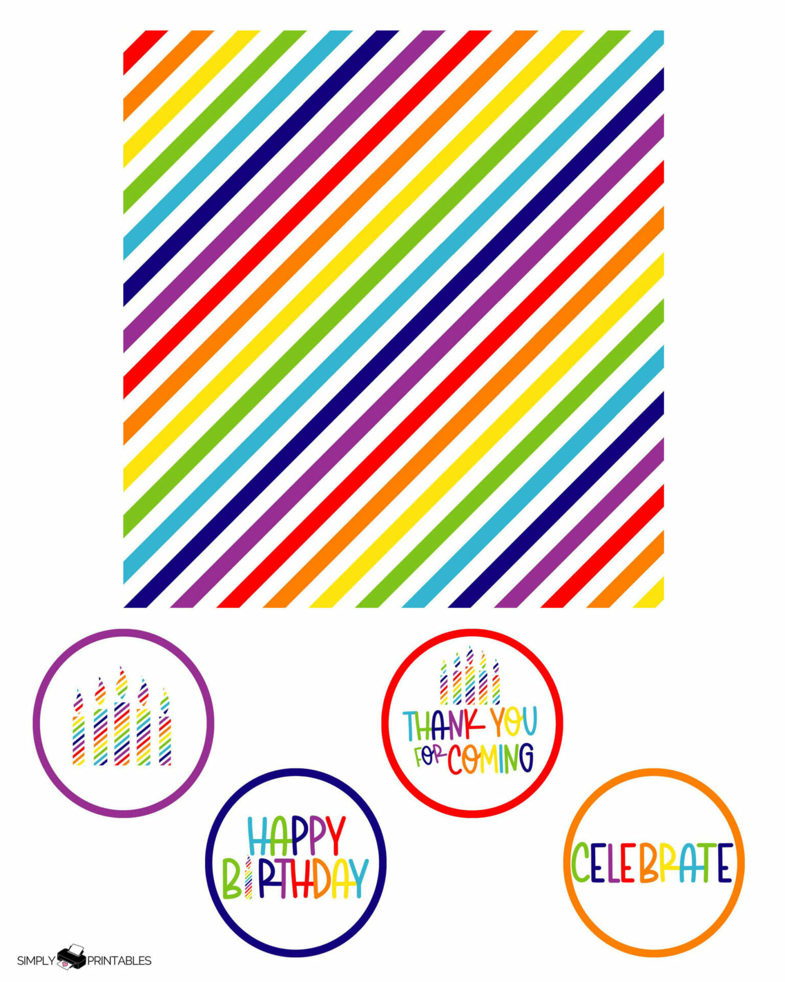 Free Printables Rainbow Birthday Party Favors And Invitation within Rainbow Party Free Printables