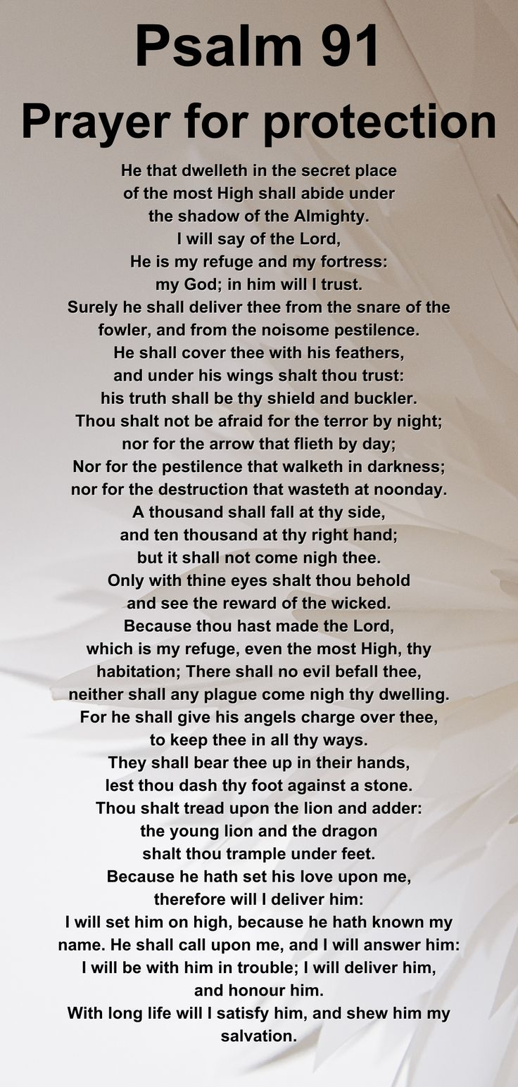 Free Psalm 91 Prayer Of Protection Printable Version within Psalm 91 Free Printable