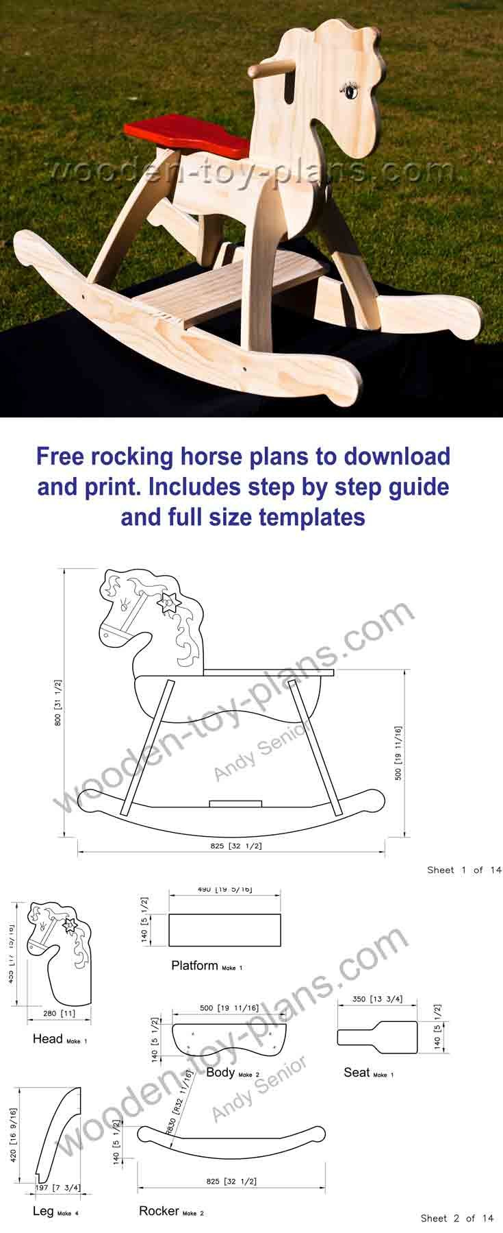 Free Rocking Horse Plans Andy Woodcraft Project with Printable Free Rocking Horse Plans