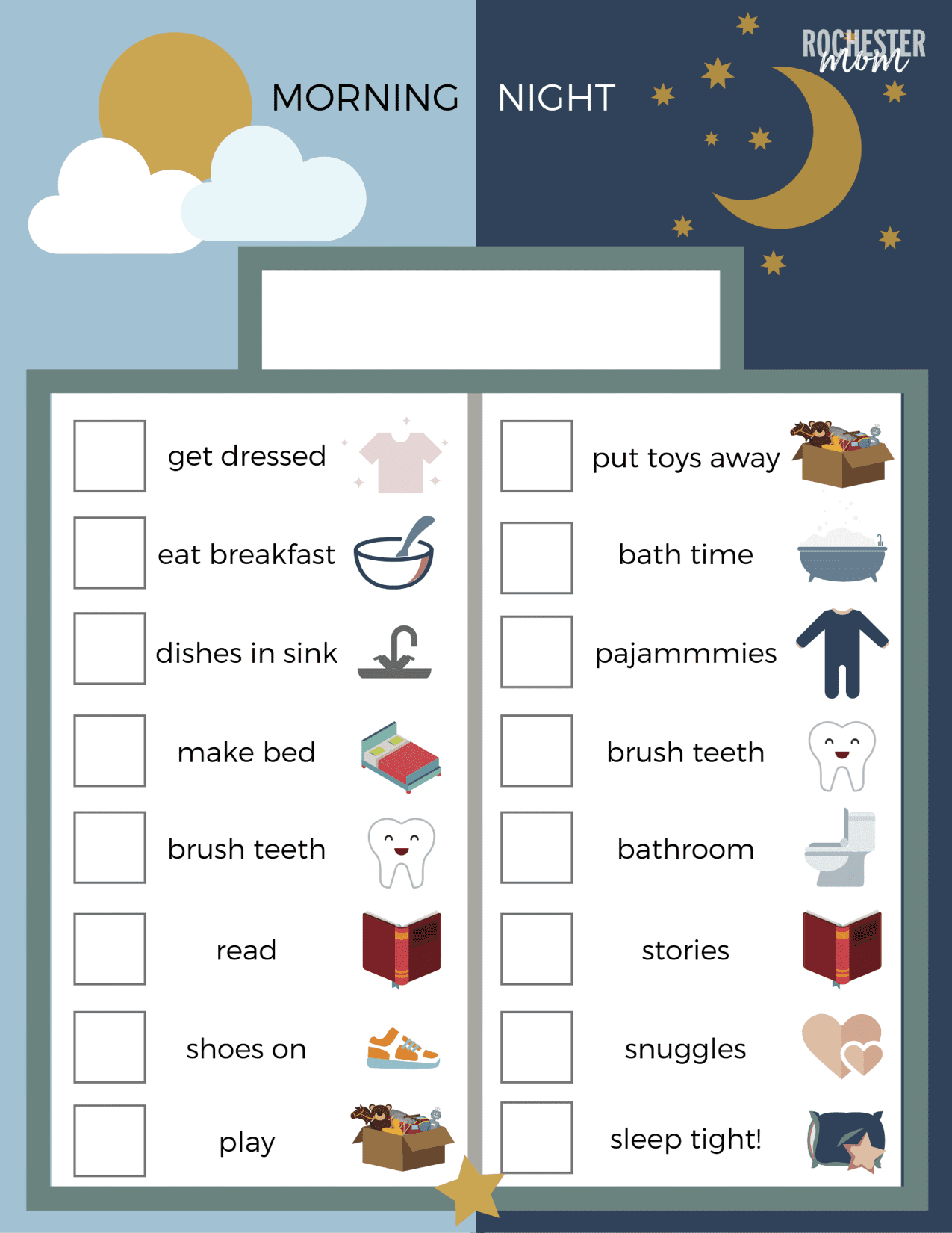 Free Routine + Activity Charts Customizable For Your Family pertaining to Free Printable Morning Routine Chart