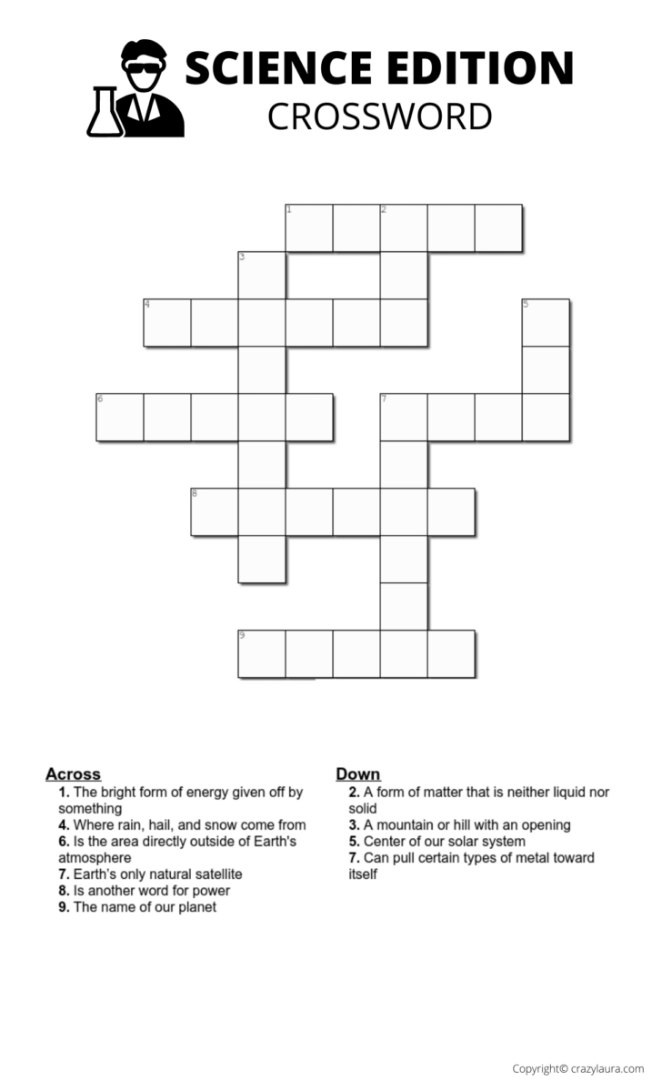 Crossword Puzzle Science Printable