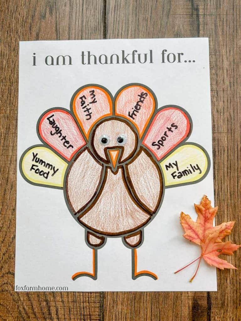Free Thanksgiving &amp;quot;I Am Thankful For&amp;quot; Printable - Fox Farm Home inside Thanksgiving I Am Thankful For Free Printables