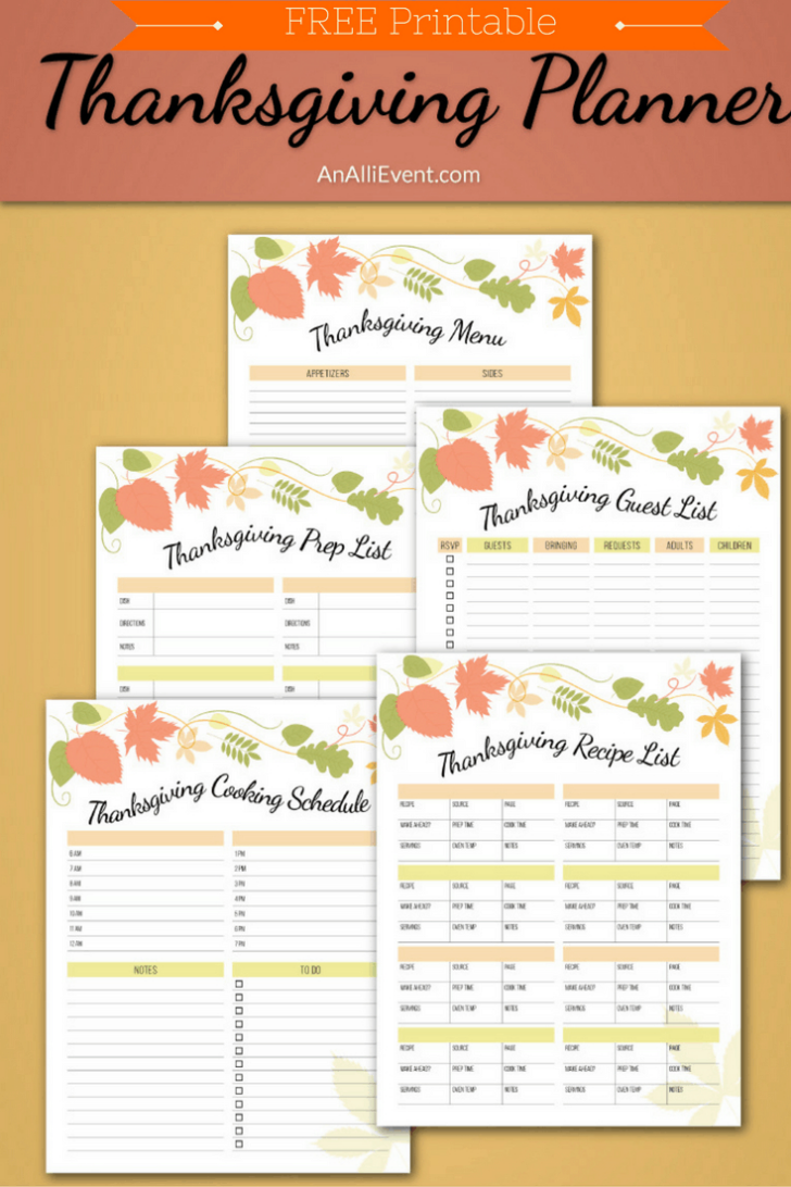 Free Printable Thanksgiving Planner