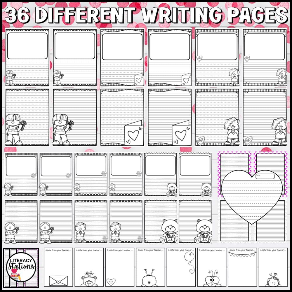Free Valentines Writing Paper - Literacy Stations for Free Printable Valentine Writing Paper
