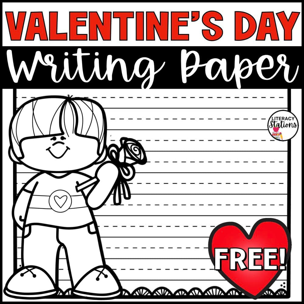 Free Valentines Writing Paper - Literacy Stations inside Free Printable Valentine Writing Paper