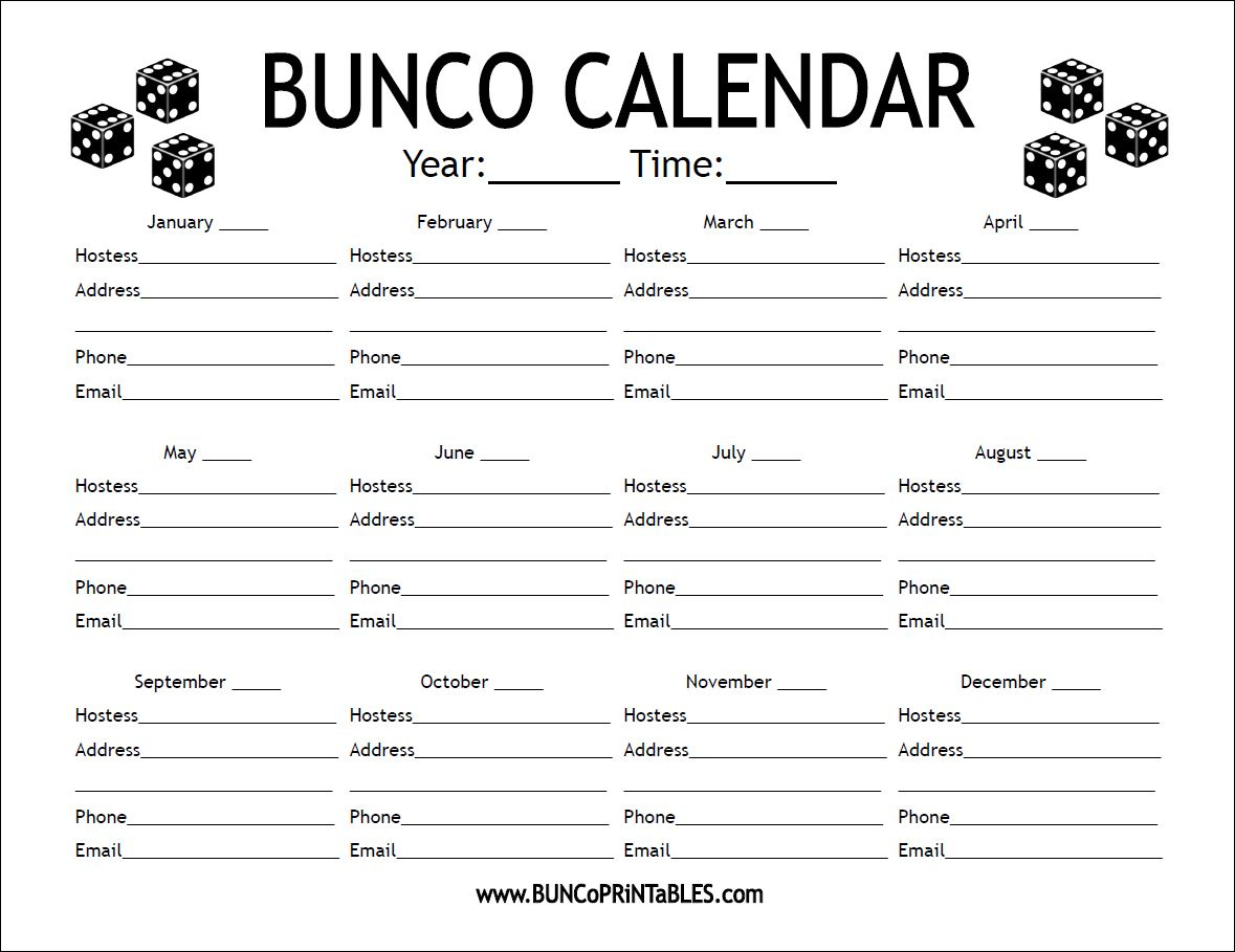 Freebies - Bunco Printables throughout Bunco Cards Printable Free