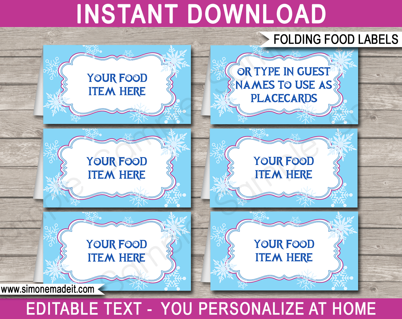 Frozen Party Food Labels Template with regard to Free Frozen Printables Food Labels