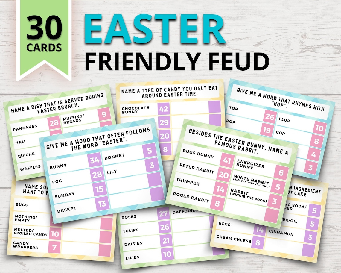 Fun Easter Family Feud Questions For Kids And Adults! within Free Printable Easter Family Feud