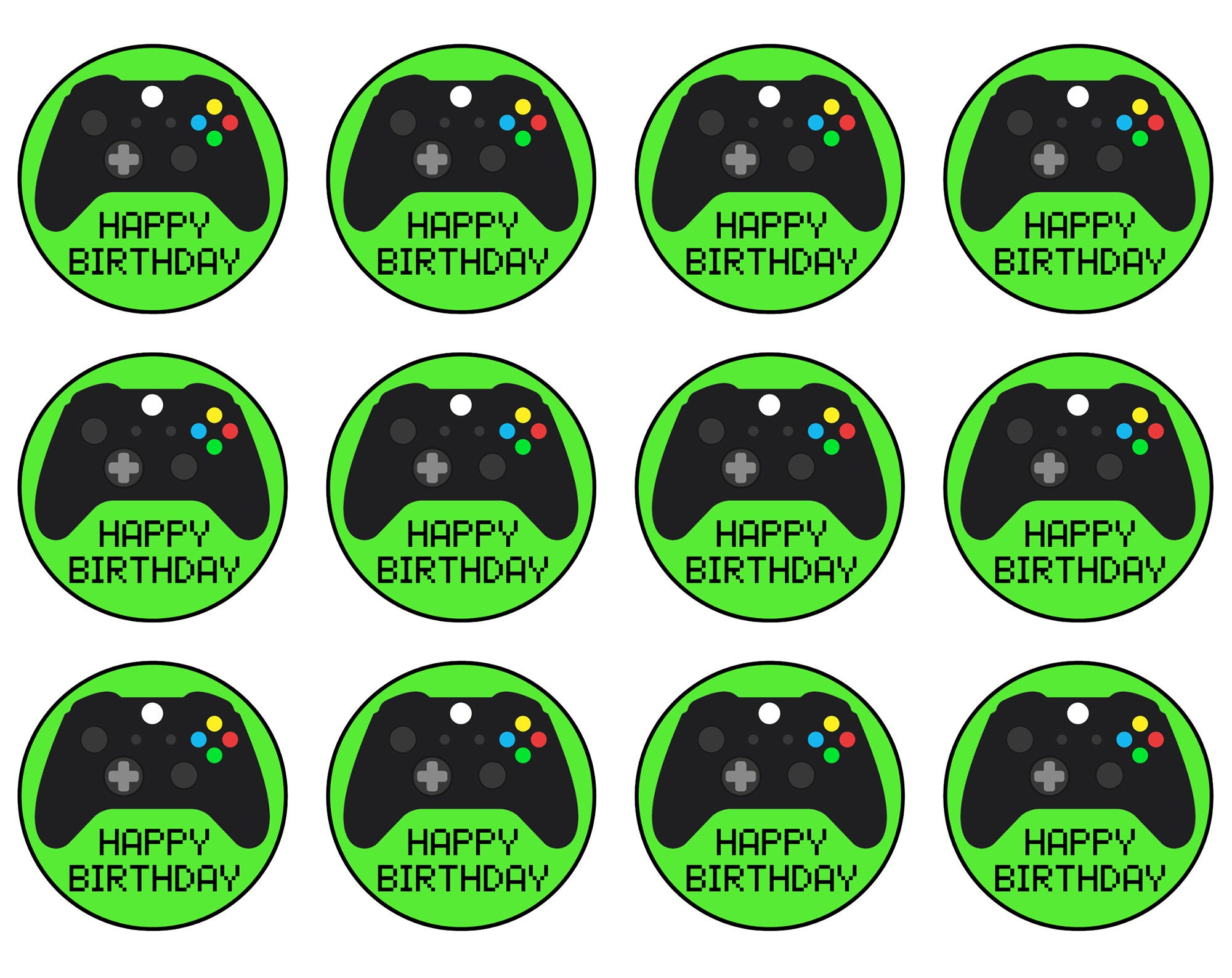 Game Controller Cupcake Toppers / Picks / Printable Label Stickers with regard to Free Printable Video Game Cupcake Toppers