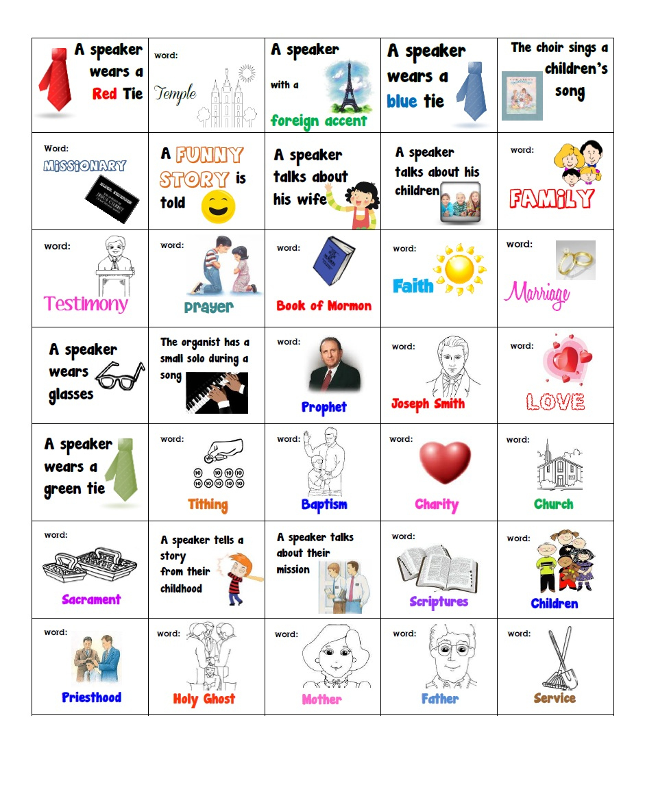 General Conference Bingo For The Kids! The Red Headed Hostess throughout General Conference Bingo Free Printable 2025