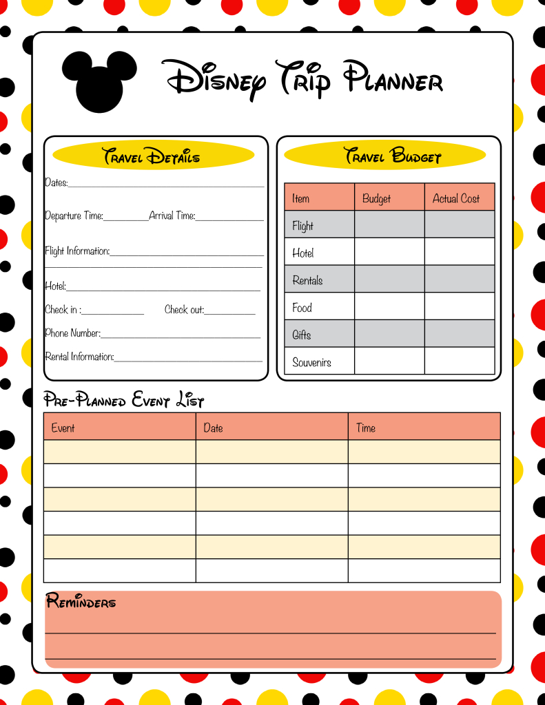 Get Ready For Your Disney Vacation - Free Printable Disney in Free Disney Planning Printables