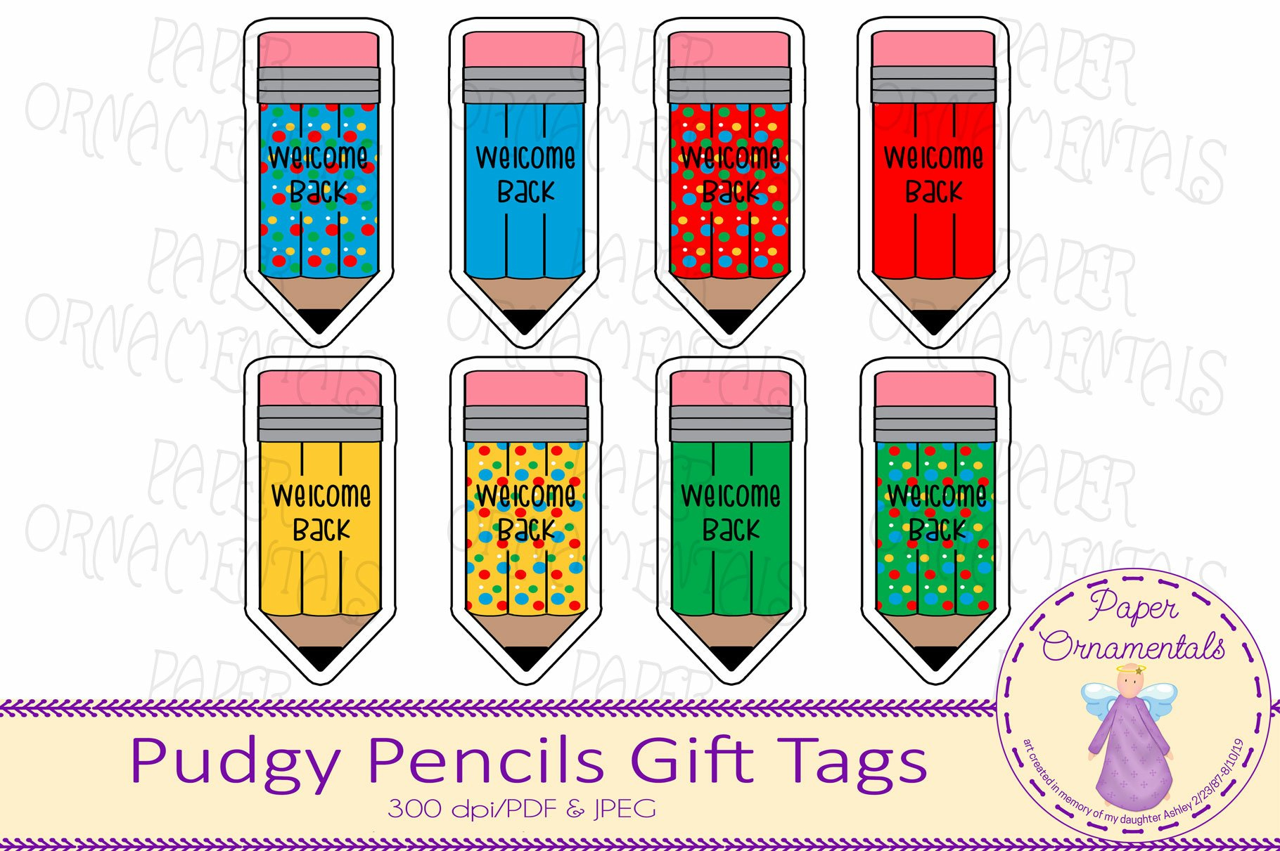 Gift Tags, Printable Gift Tags, Welcome Back Pudgy Pencils for Free Printable Welcome Back Tags