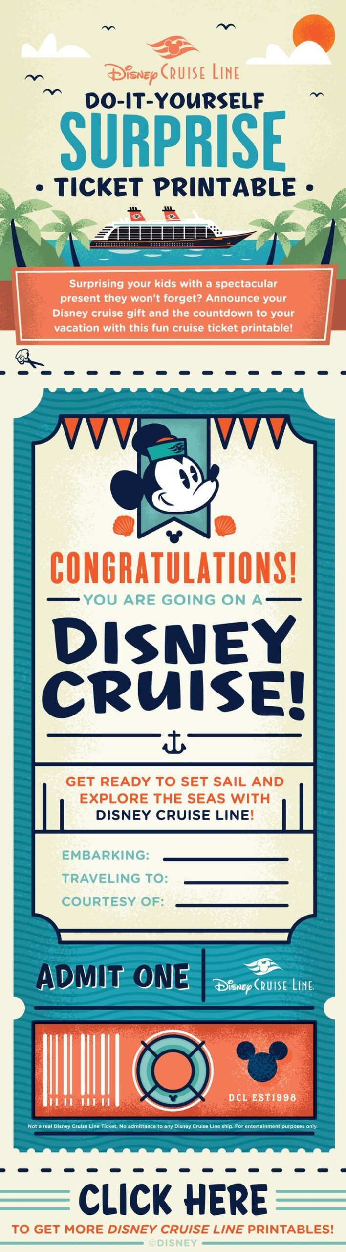 Give The Gift Of A Disney Cruise Vacation With This Diy Surprise with regard to Free Printable Disney Cruise Ticket