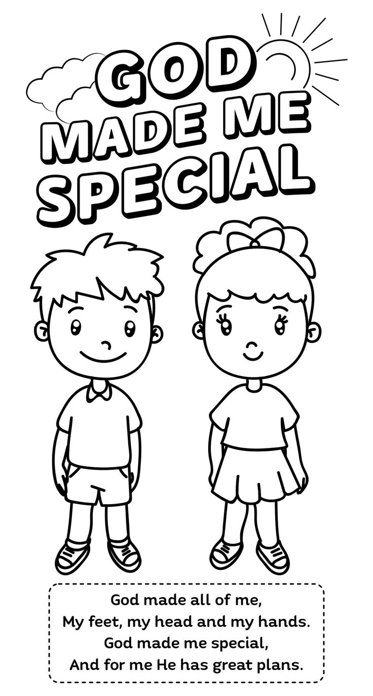 God Made Me Special Coloring Pages - 20 Free Pdf Printables within God Made Me Special Free Printable