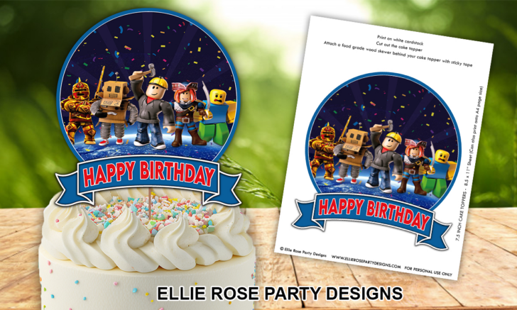 Downloadable Roblox Cake Topper Printable