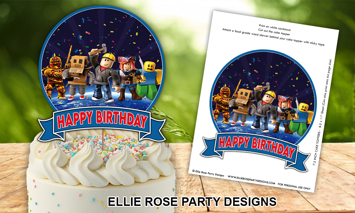 Grab The No.1 Best Roblox Birthday Cake Topper For Free throughout Downloadable Roblox Cake Topper Printable