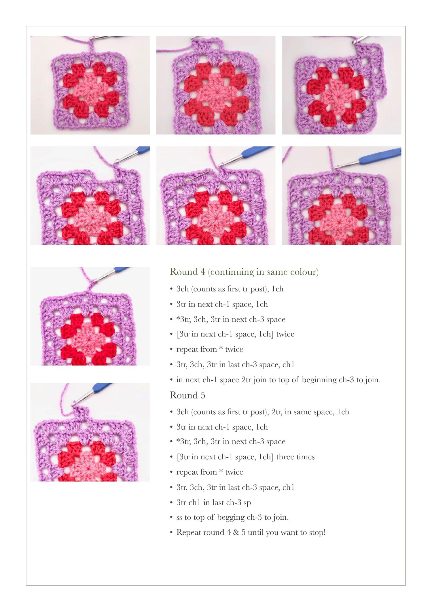 Granny Square Free Crochet Tutorial | Emma Leith intended for Free Printable Crochet Granny Square Patterns