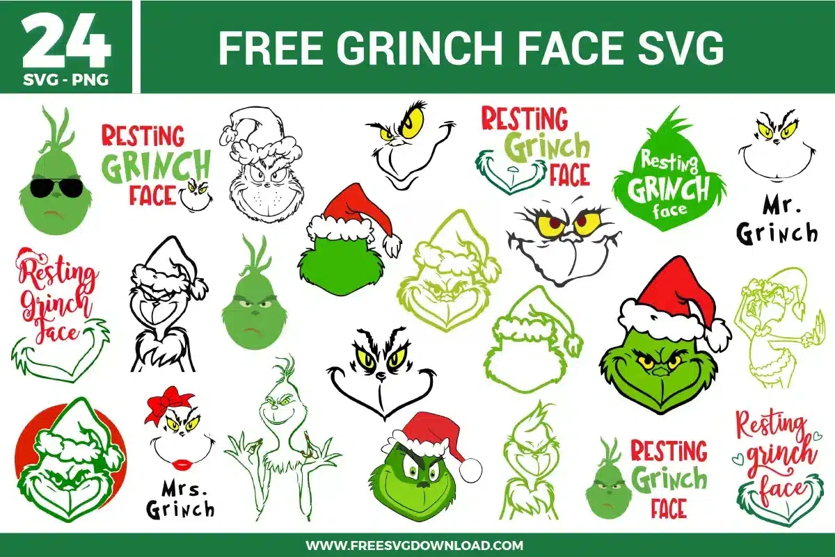 Grinch Face Free Svg Files | Free Svg Download regarding Grinch Face Stencil Free Printable