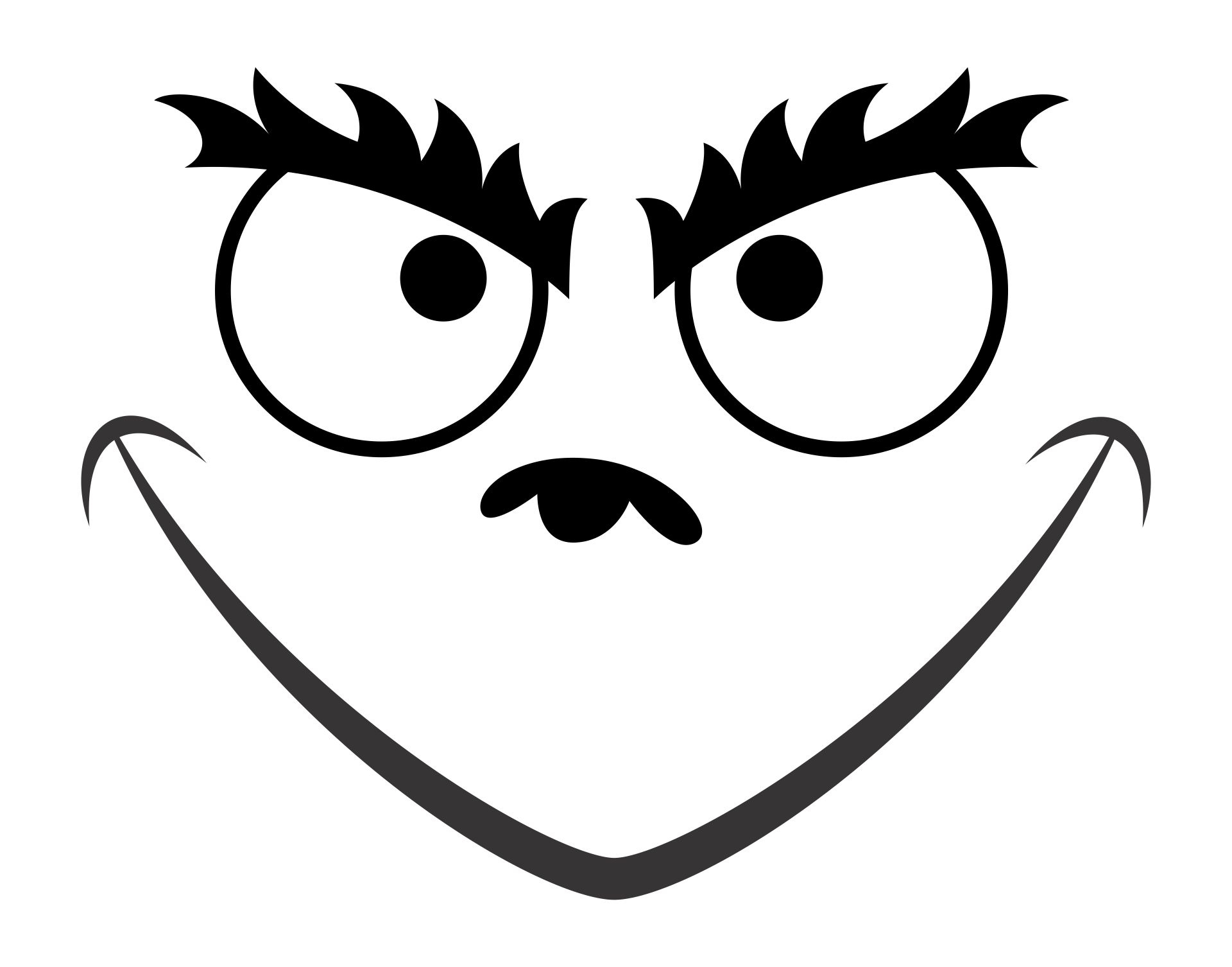 Grinch Face Template Free Printable within Grinch Face Stencil Free Printable
