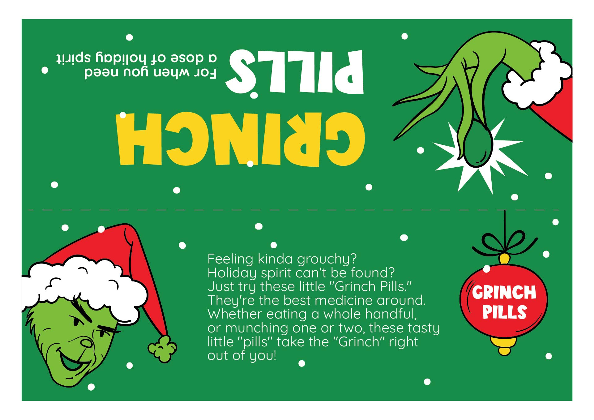 Grinch Pills Template - 10 Free Pdf Printables | Printablee throughout Grinch Pills Free Printable Template