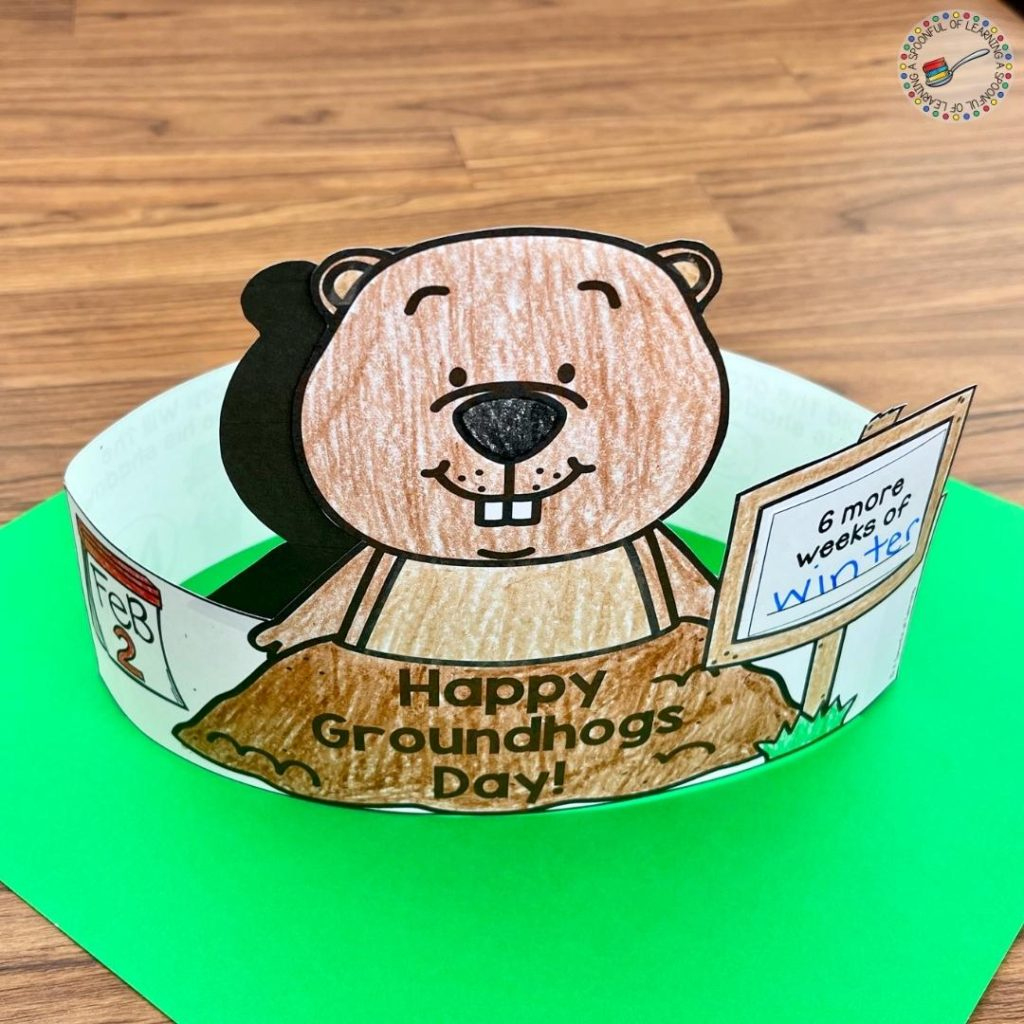 Groundhog Day Crafts For Kindergarten - A Spoonful Of Learning for Groundhog Day Hat Printable