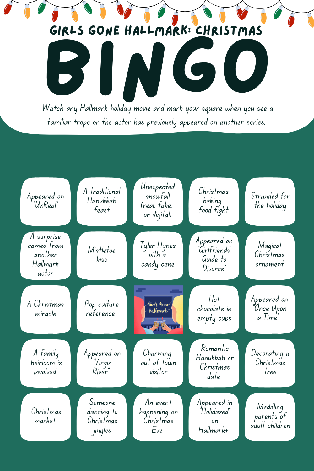 Hallmark Christmas Movie Bingo Card - Girls Gone Hallmark with Hallmark Movie Bingo Cards Free