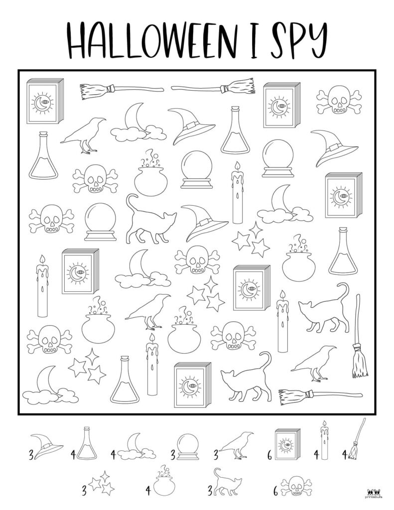 Halloween I Spy Printables - 14 Free Pages | Printabulls throughout Halloween Seek And Find Picture Printables