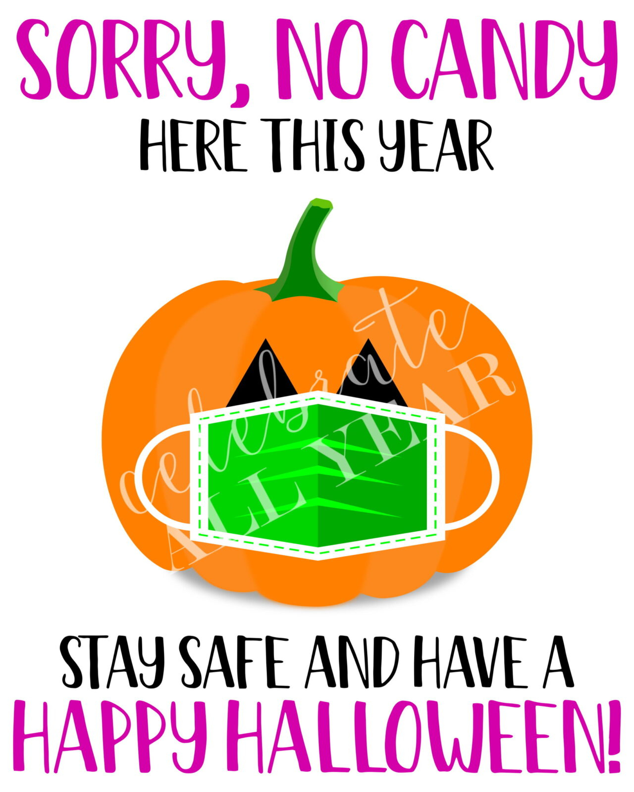 Halloween Sorry No Candy Sign – Celebrate All Year throughout No Candy Halloween Sign Printable