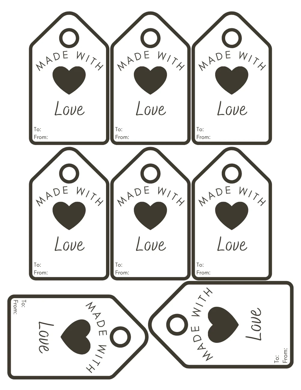 Handmade With Love Tags | Jenn Giam Smith within Made With Love Tags Printable