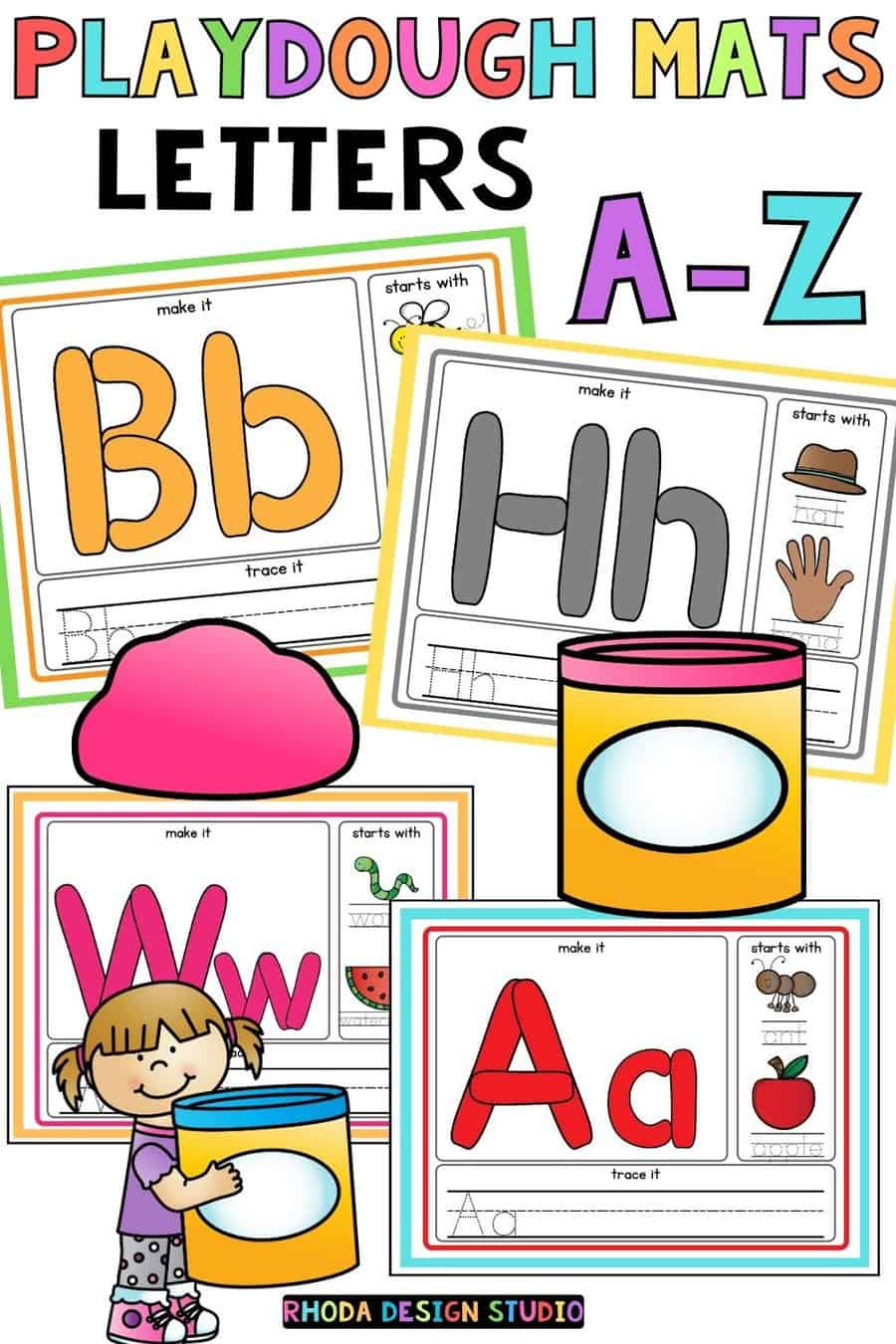 Hands-On Learning: 26 Printable Alphabet Play-Doh Mats with Printable Playdough Mats Free