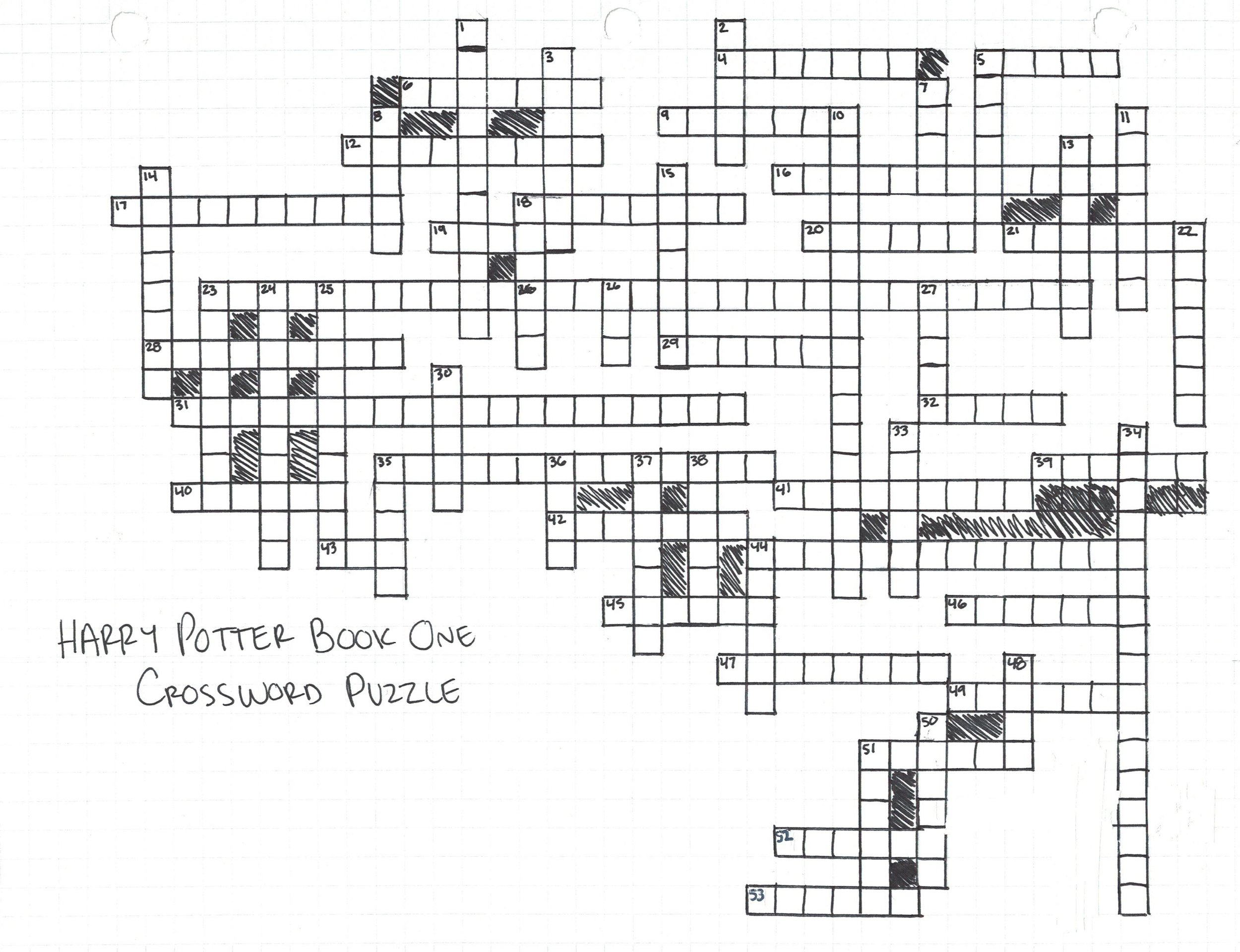 Harry Potter And The Sorcerer&amp;#039;S Stone Crossword Puzzle — Bayley with regard to Harry Potter Crossword Puzzles Printable