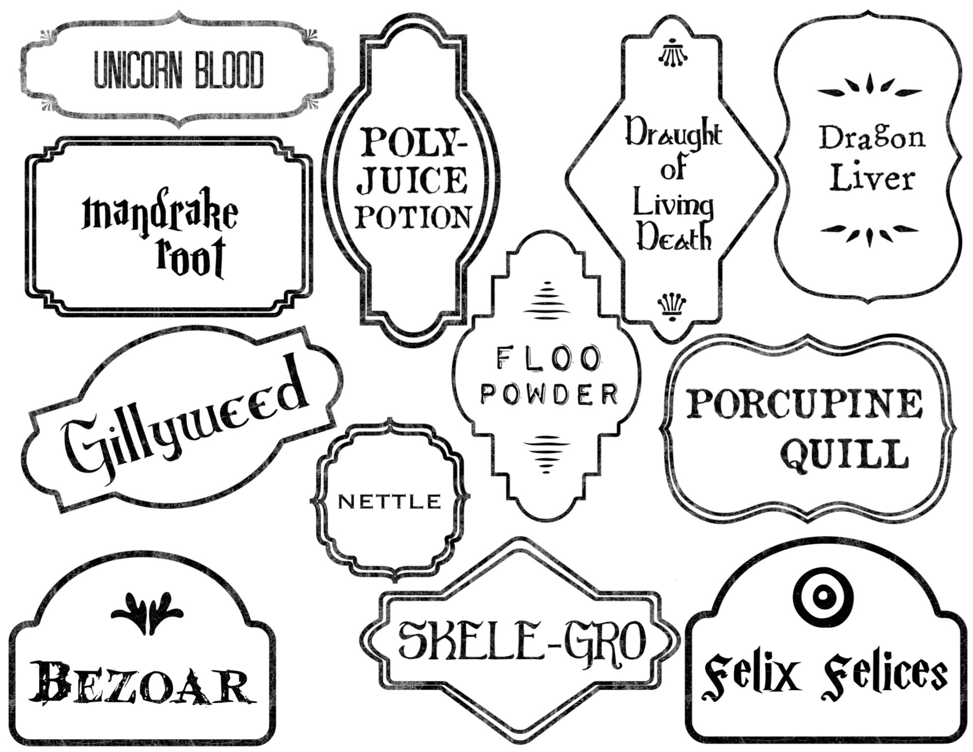 Harry Potter Potion Labels Printable - Paper Trail Design within Harry Potter Potion Labels Free Printables
