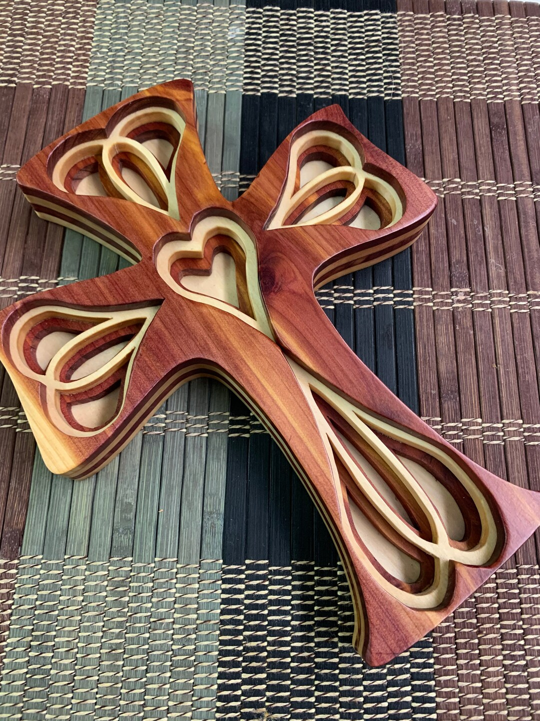 Heart Cross Scroll Saw Pattern Christmas Mothers Day Laser Cnc Pdf regarding Free Printable Scroll Saw Cross Patterns