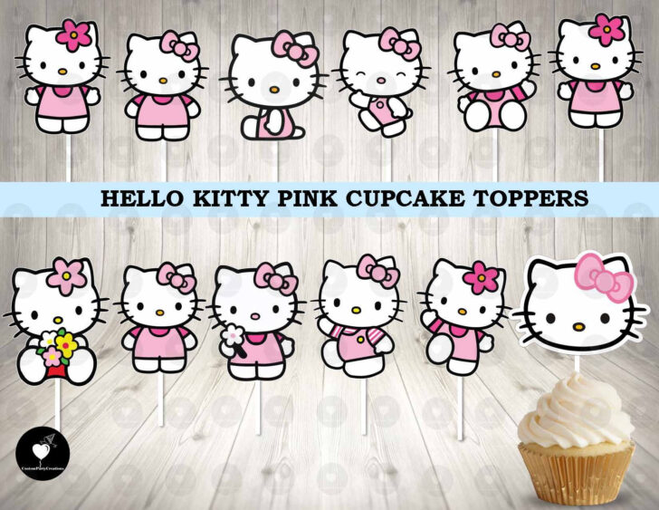 Printable Hello Kitty Cupcake Toppers