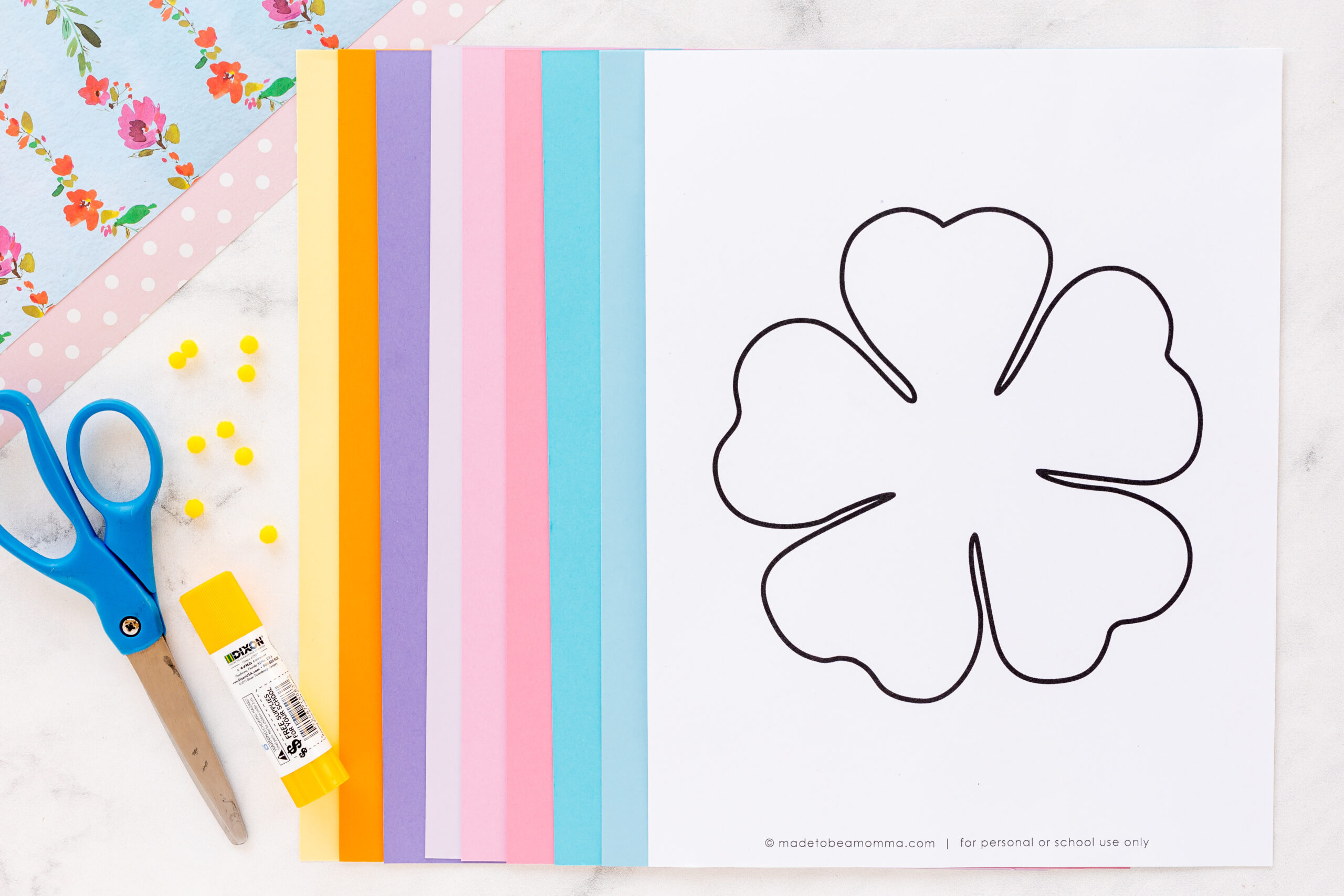 Hibiscus Flower Craft - Made To Be A Momma with Printable Hibiscus Paper Flower Template Free