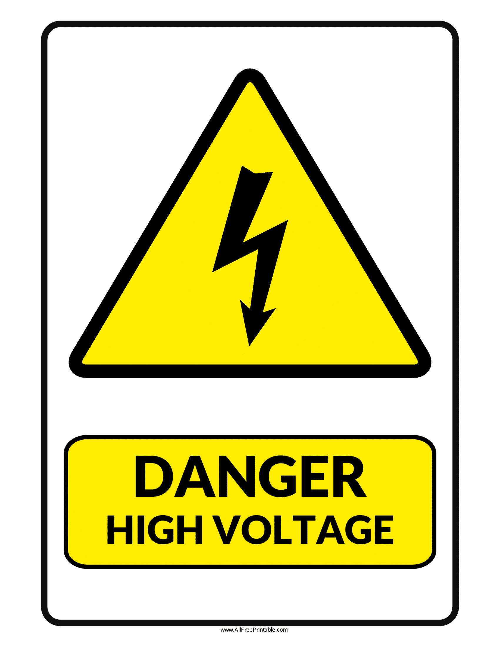 High Voltage Signs | Poster Template throughout High Voltage Signs Printable