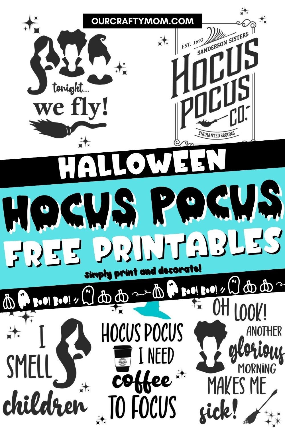 Hocus Pocus Art (5 Free Printables) regarding Free Hocus Pocus Printable