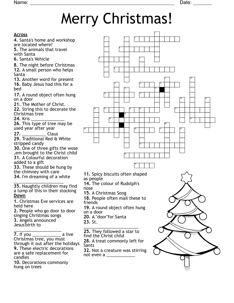 Holiday Crossword Puzzle - Wordmint regarding Free Printable Xmas Crosswords