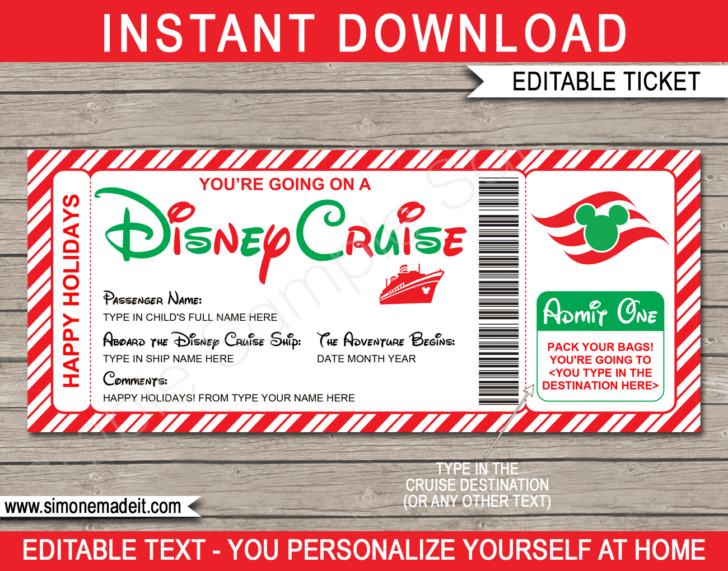 Free Printable Disney Cruise Ticket