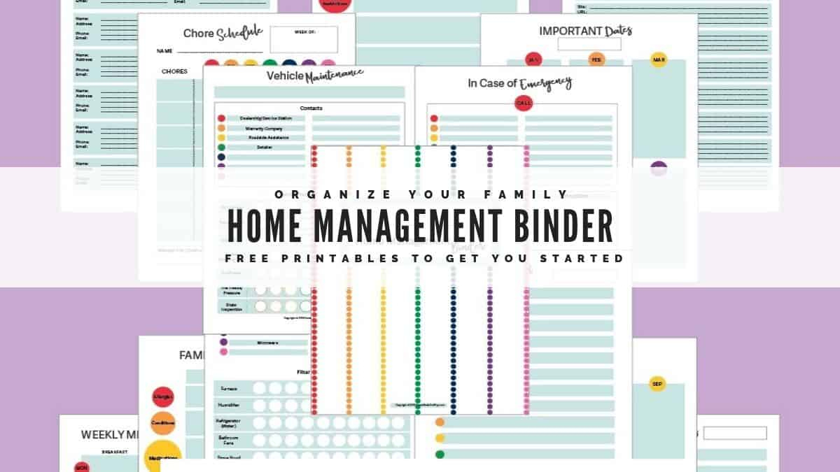 Home Management Binder - Get Your Family Organized with regard to Home Management Free Printables